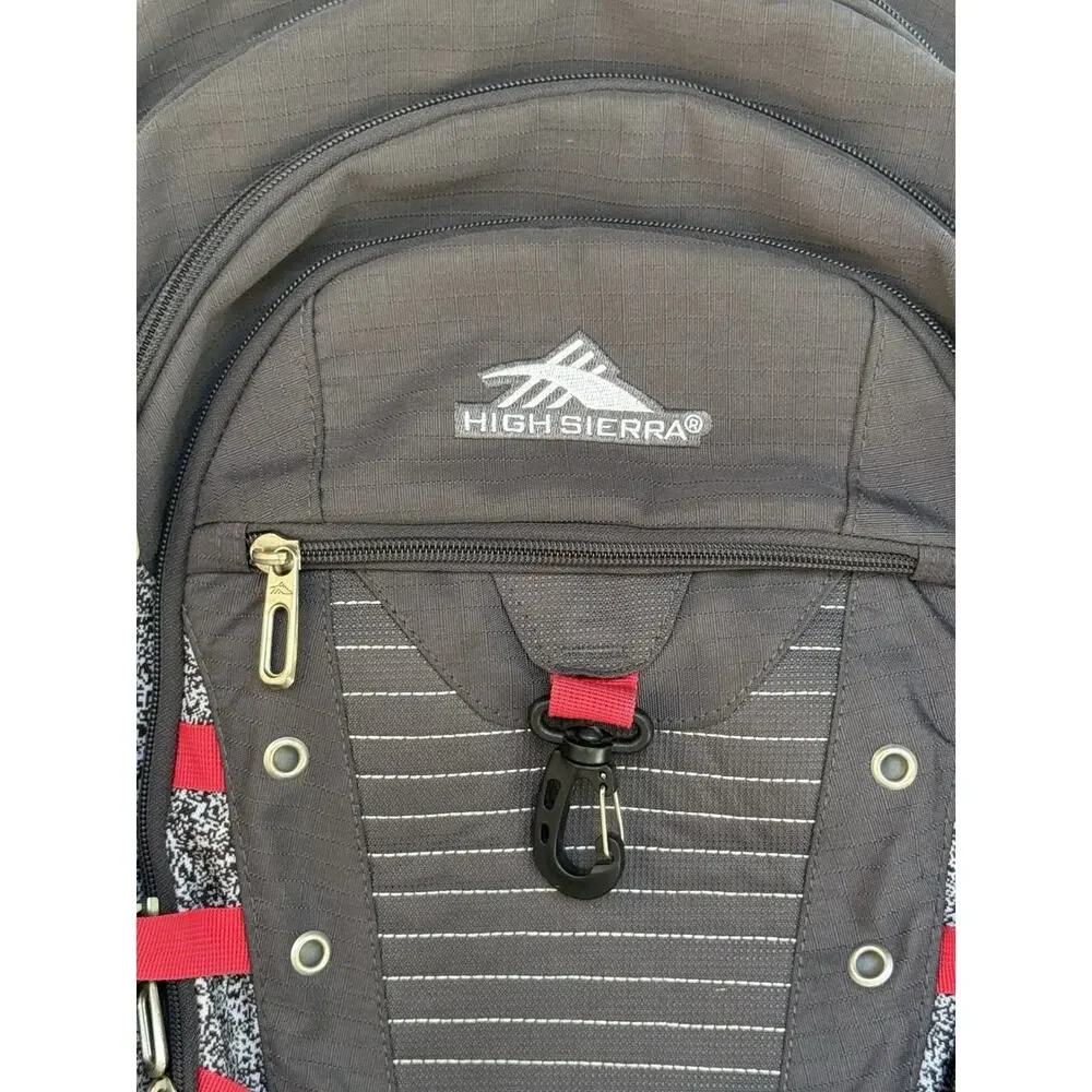 HIGH SIERRA Unisex Tactic Backpack 17” Laptop Pocket Gray Red Outdoor Travel Bag
